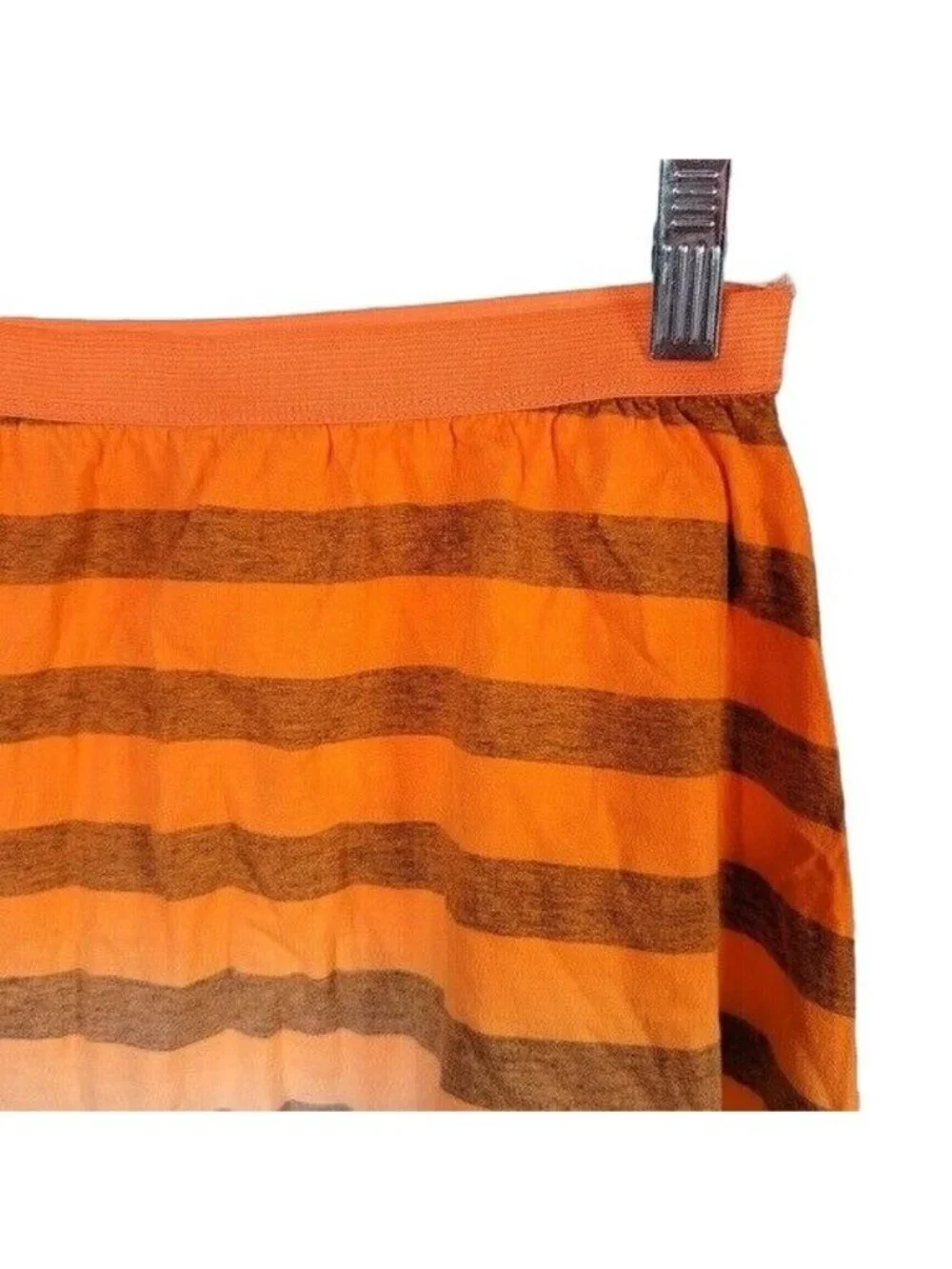 Children's Place Girls Hi Lo Pull On Skirt Pink Orange Large Stripe Cotton Ombre